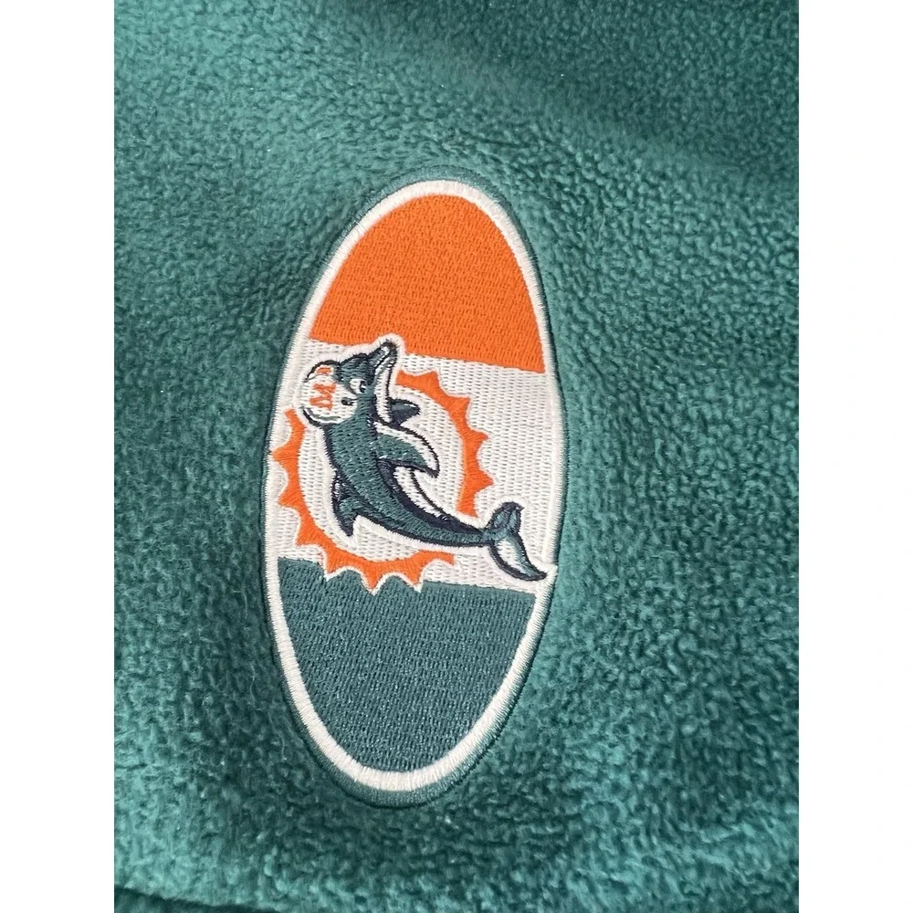 VTG Starter Pro Line Miami Dolphins Fleece Pullover 1/2 Zip Mens Medium Green
